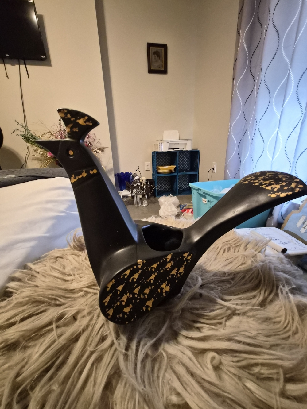 Mcfarlin MCM Bird Planter Gold Splatter Black